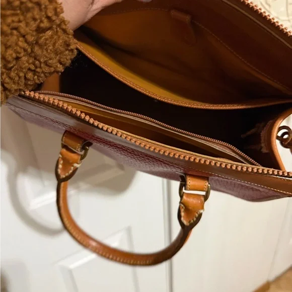 Dooney & Bourke Red and Brown Leather Satchel - Picture 5 of 5